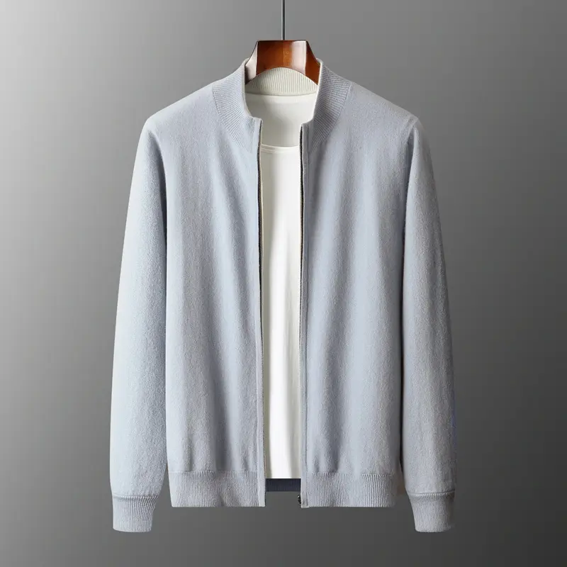 Double Layer Thickened Reversible Men's Cardigan Cashmere Knitwear Comfortable Warm Coat Wool Zipper Sweater Men's Clothing