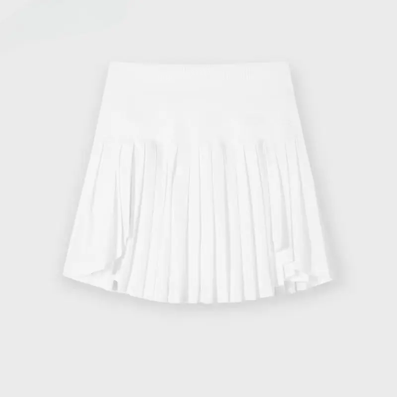 Women High Waist Double Layer Pleated Skort