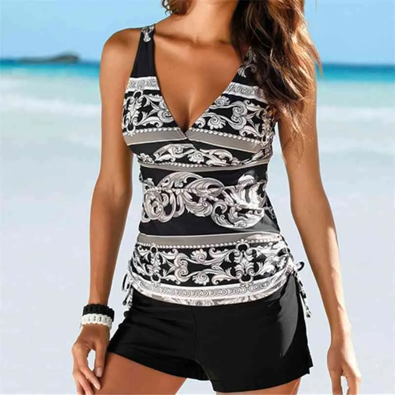 Two Piece Swimwear Women Plus Size Tankini Swimsui...