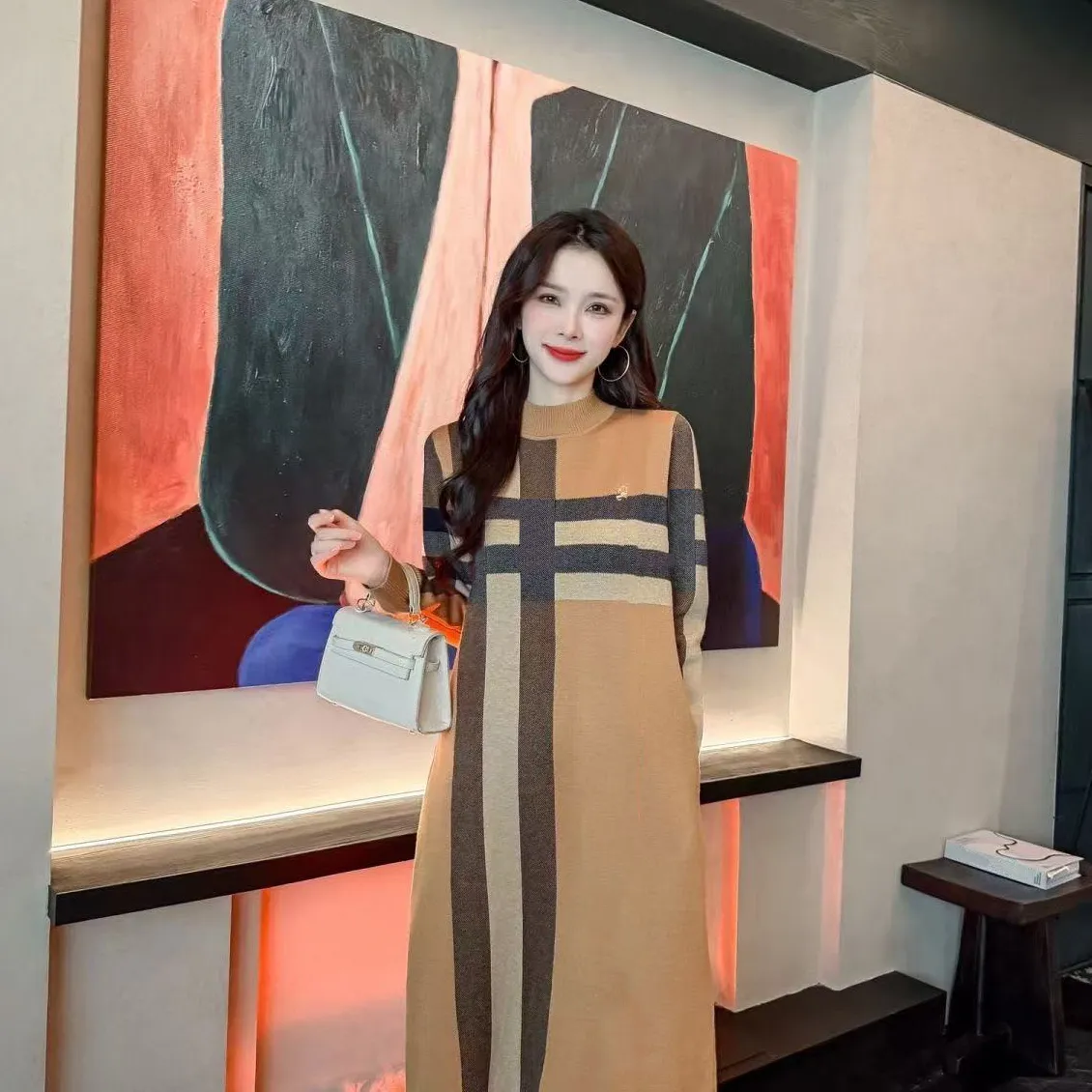 Women's Autumn Winter Thick Knitted Long Dress