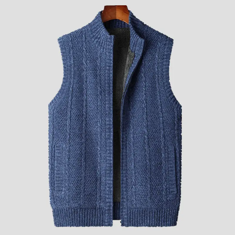 Vest Men Sweater Zipper Warm Thick Male Cardigan Clothing
