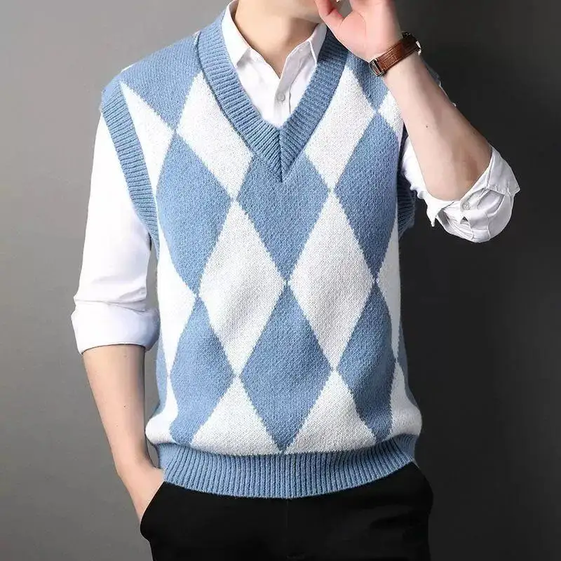 Men's Slim Fit Knitted Sweater Vest Casual Layerin...