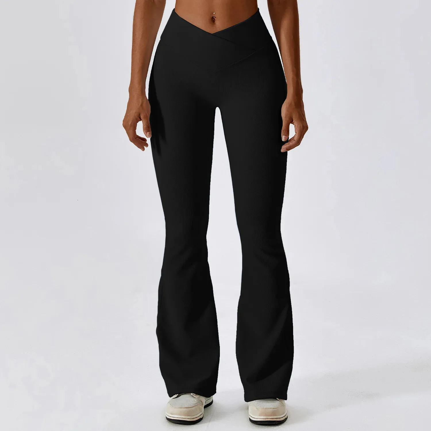 Flared Leggings, Women's High-Waisted Wide-Leg Yoga ...