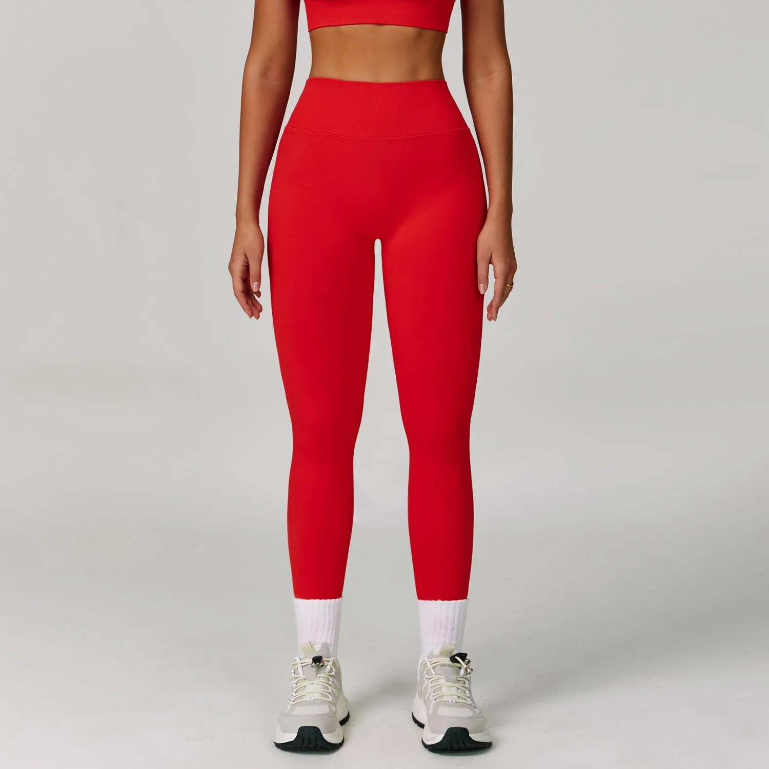 Women's Seamless Yoga Pants V-Neck High-Waisted Le...
