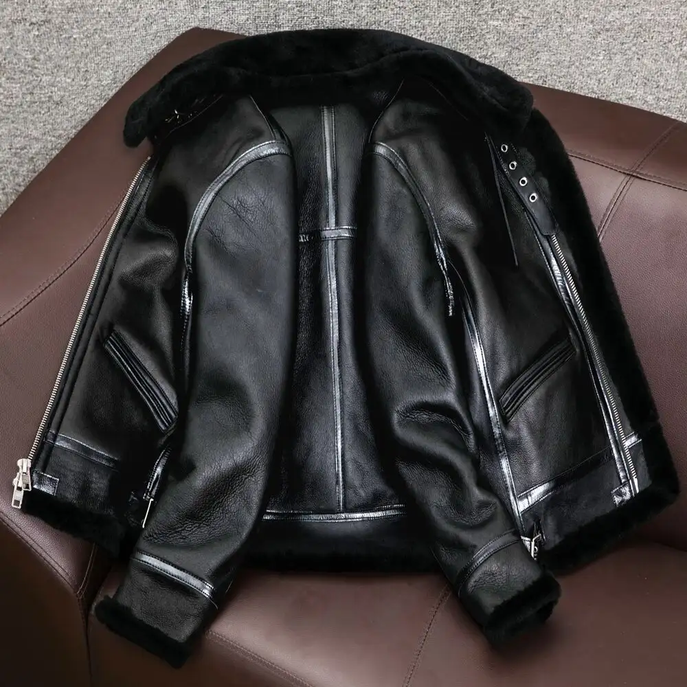 Men's Leather Jacket Warm Casual Leather Top