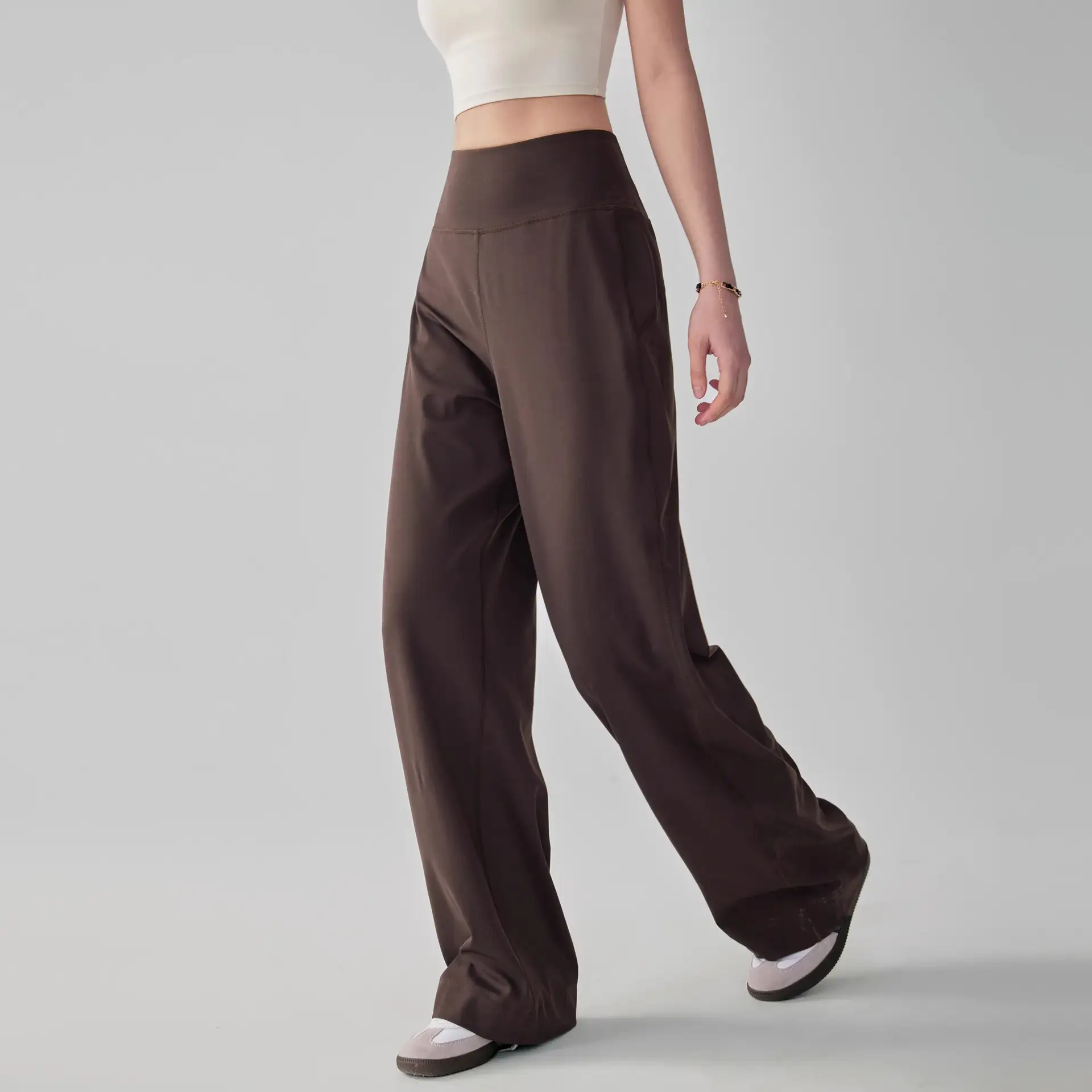 Women's High-Waisted Stretch Loose-Fitting Sports Pants ...