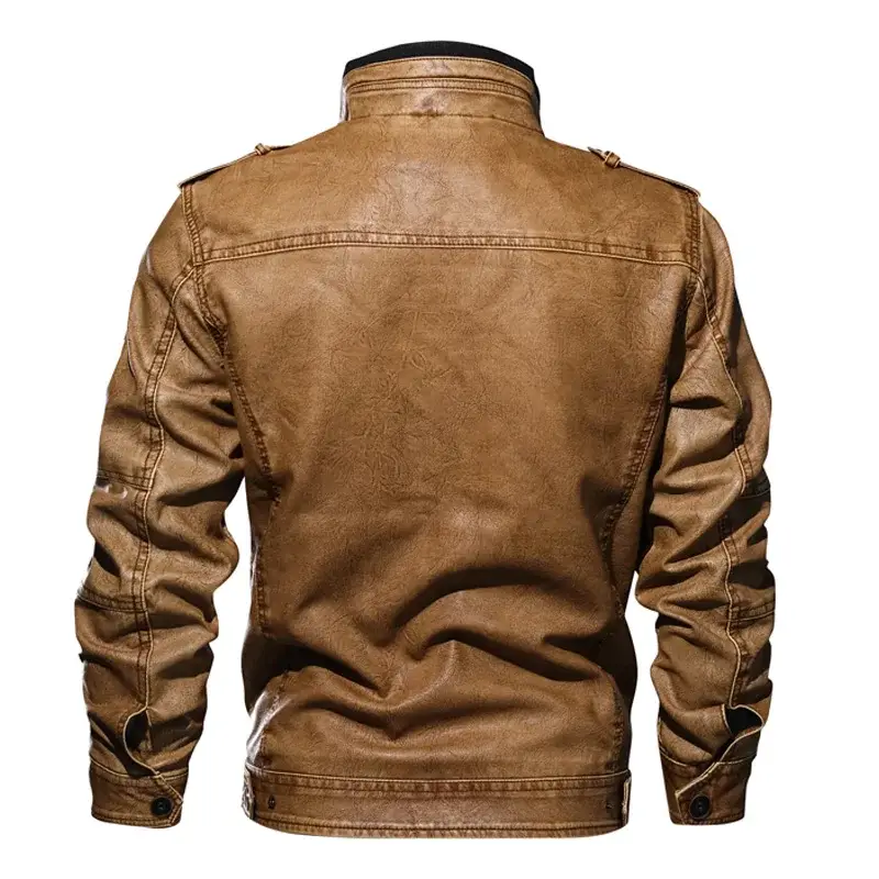Men's Vintage PU Leather Jacket Casual Style
