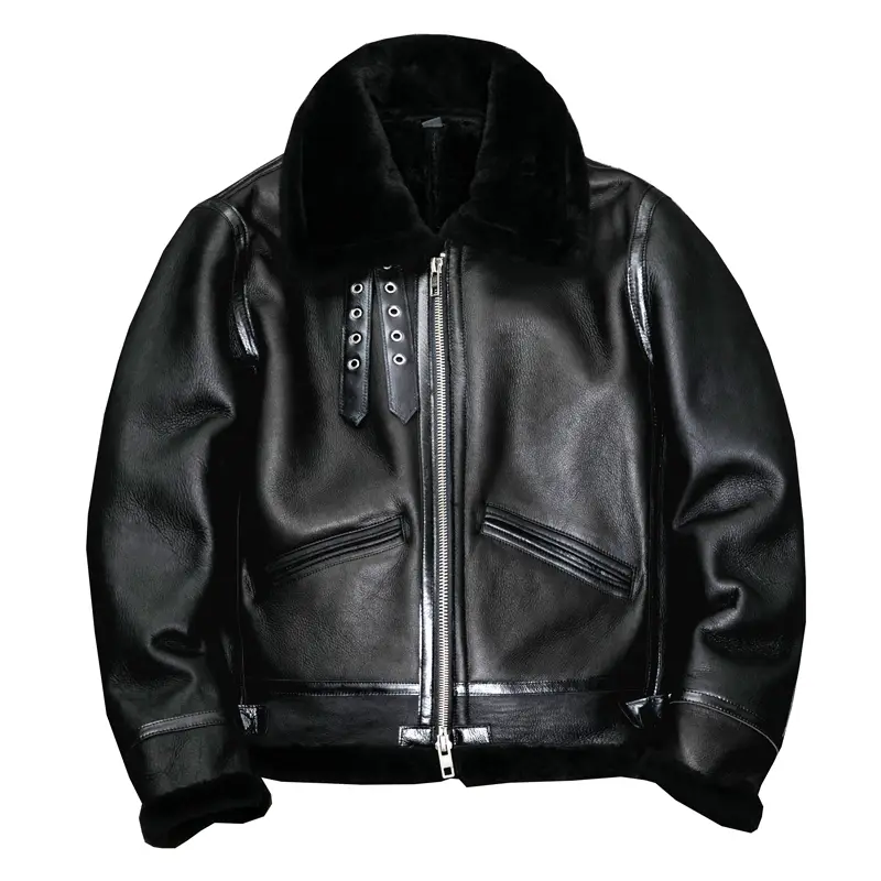 Men's Leather Jacket Warm Casual Leather Top