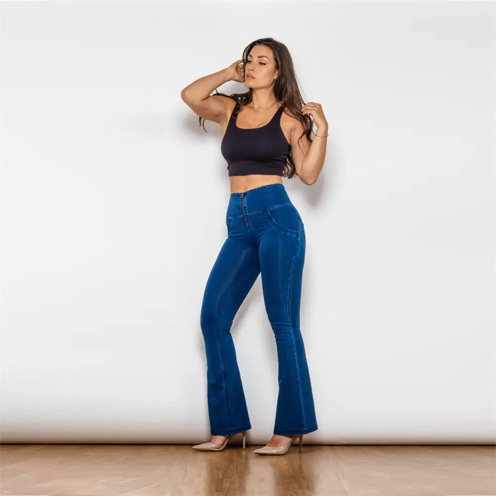 Women's High-Waisted Slim-Fit Yoga Flared Jeans