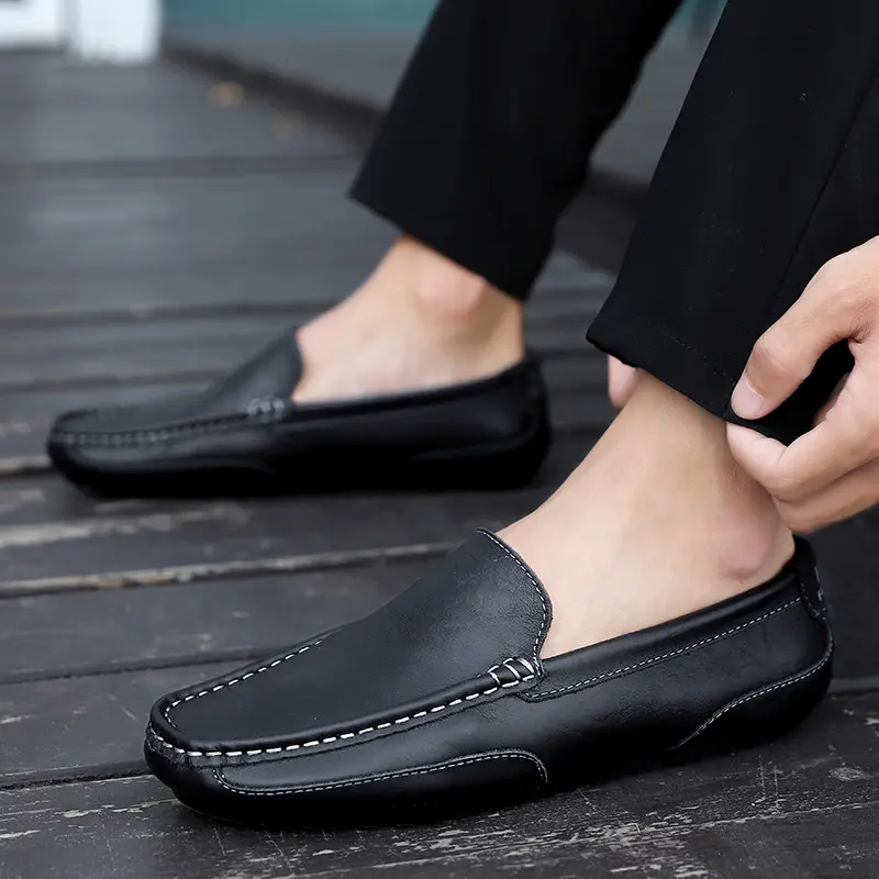 Leather Breathable Casual Loafers Men's Shoes Flat Shoes