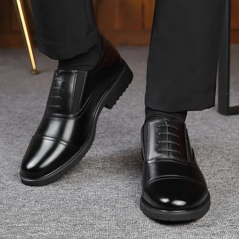 Men's Casual And Fashionable Flat Leather Shoes