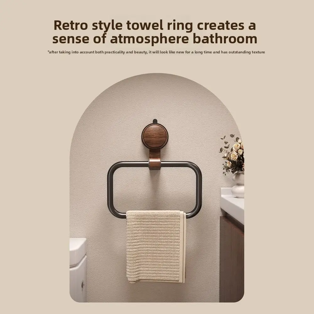 Suction Cup Towel Ring No Drilling Required Waterproof Towel Rack Wall-Mounted