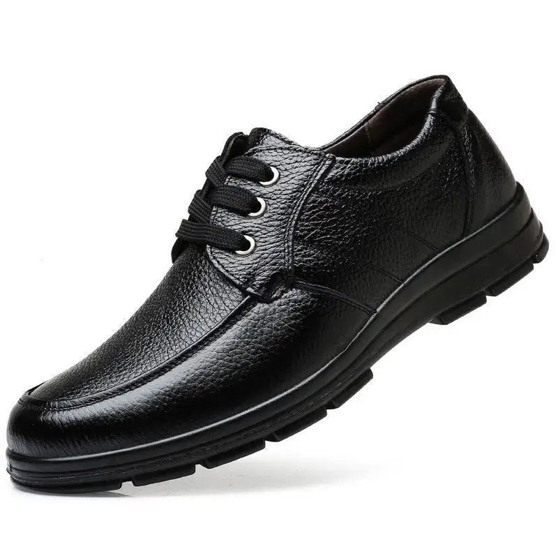 Leather Shoes For Men Fashion Versatile Waterproof Shoe Casual Anti Slip Loafers