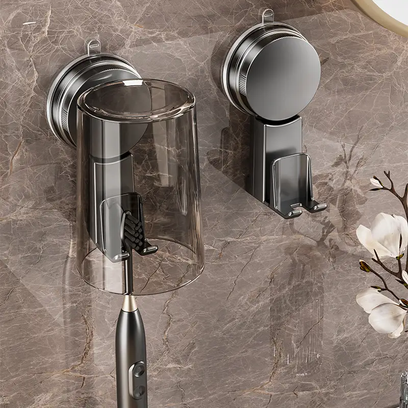 Suction Cup Bathroom Toothbrush Holder Cup Tooth B...