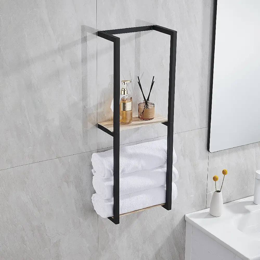 Stainless Steel Wall-Mounted Storage Rack Multi-Layer Towel Rack For Bathroom Use
