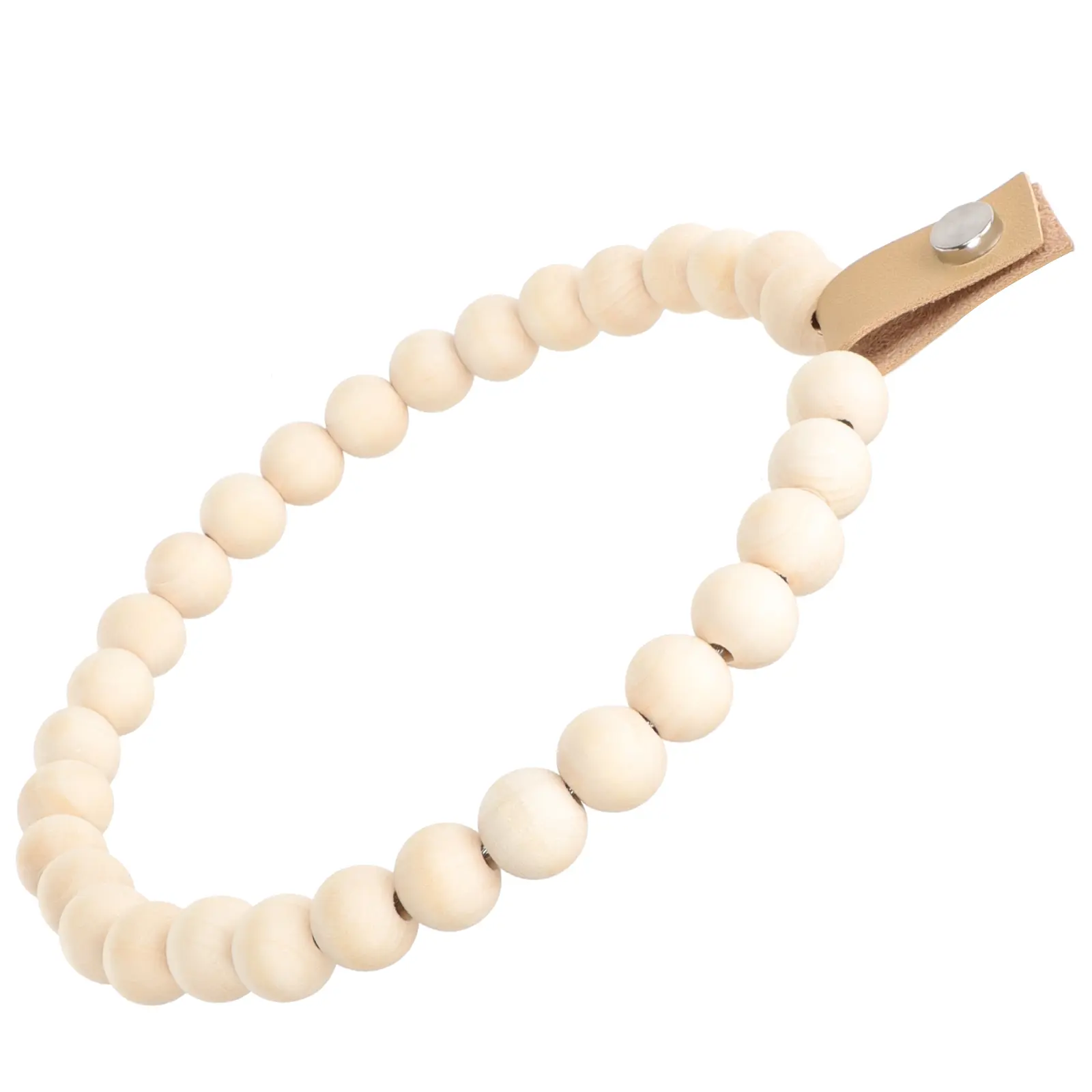 Compact Wooden Bathroom Towel Rack With Wooden Beads