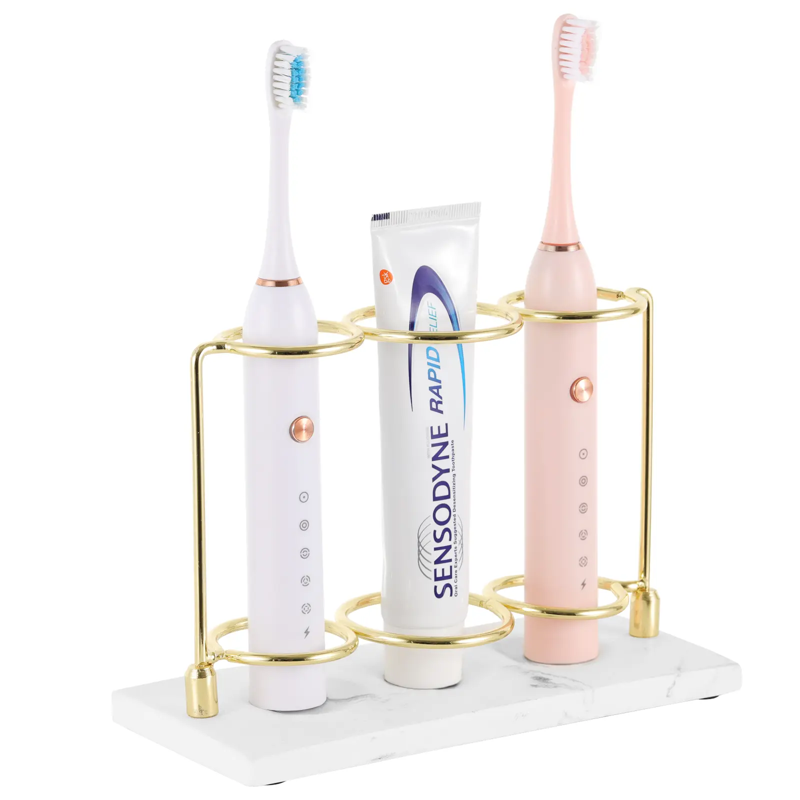 Toothbrush Holder 3 Slots 2-Layer Resin Toothbrush...