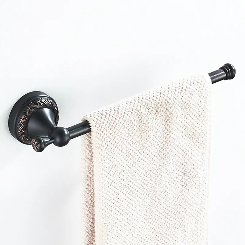 Wall-Mounted Towel Rack Embossed Single Bar For Bathroom Use