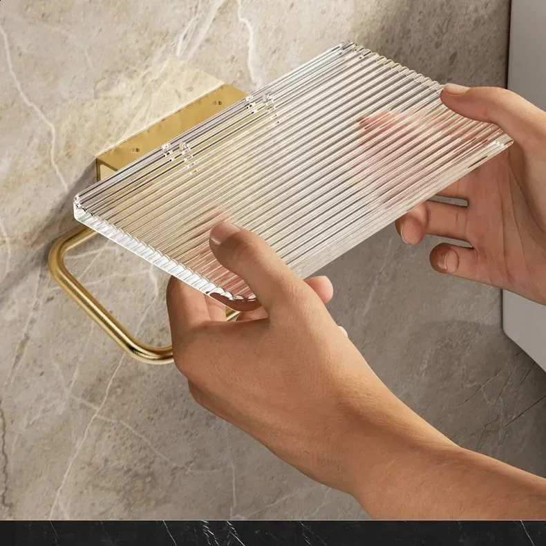 Toilet Paper Holder with Shelf No Punching Roll Ti...