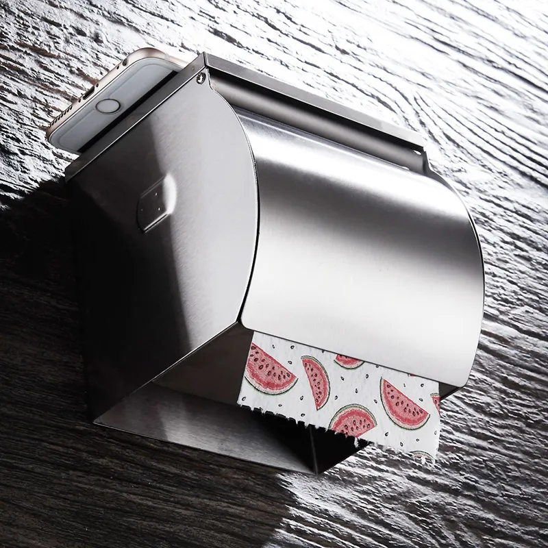 Stainless Steel Waterproof Wall-Mounted Bathroom Tissue Holder