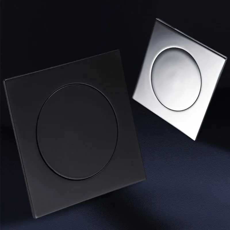 Floor Drain Brass Square Pop Up Floor Drain Floor Cover Shower Room Push Down Drain Plug Anti-odor Shower Drain