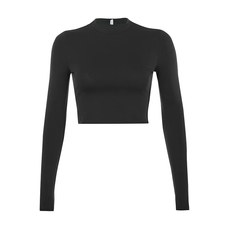 Solid Color Basic Long-Sleeved Women's T-Shirt