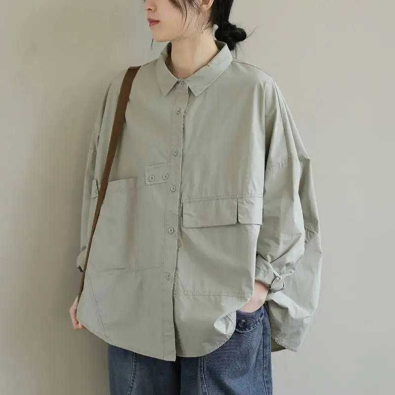 Women's Literary Loose Long-Sleeved Top