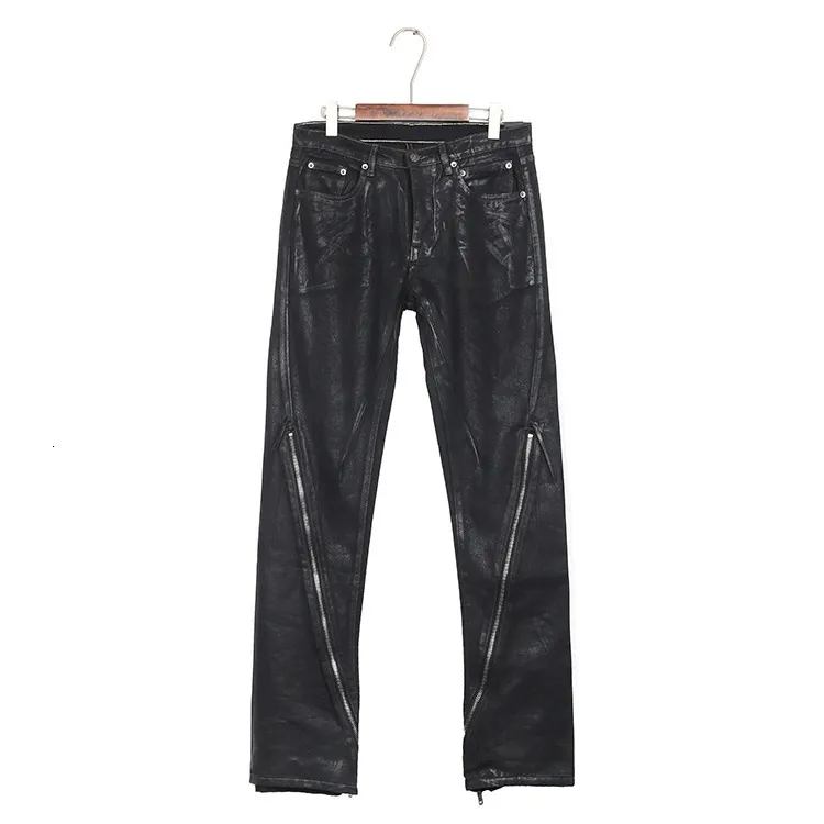 Men's Zipper Adjustable Bellbottom Pants Casual Jeans
