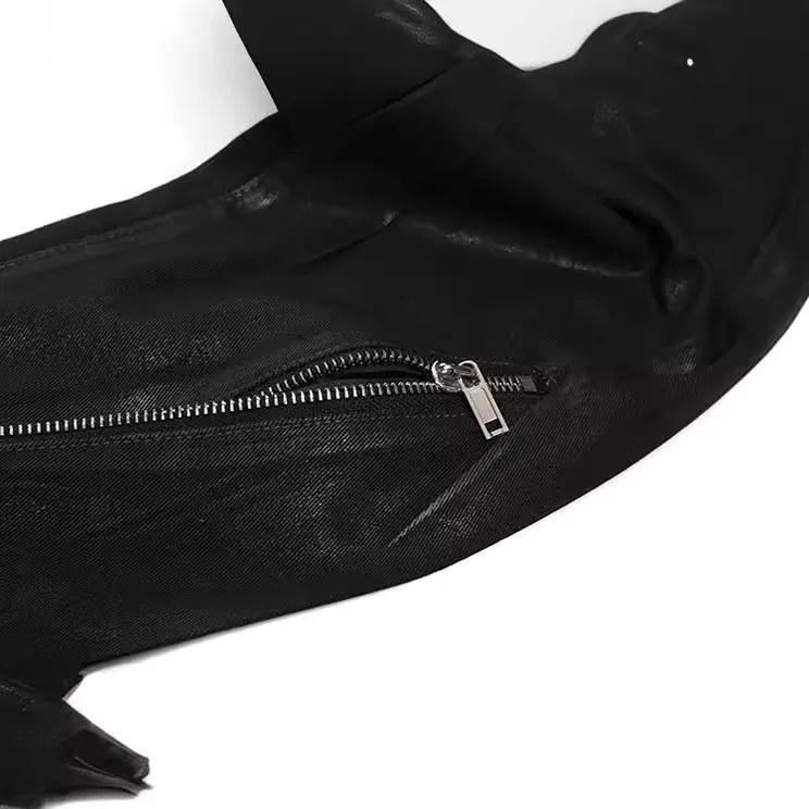 Men's Zipper Adjustable Bellbottom Pants Casual Jeans