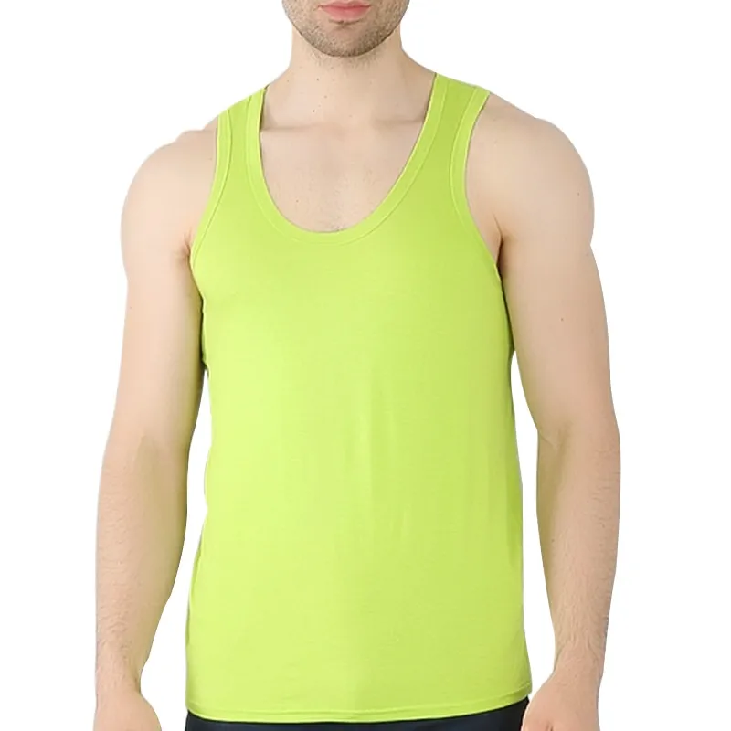 Men's Tank Tops Cotton Slim Pure Color Vest Sleeveless Tops