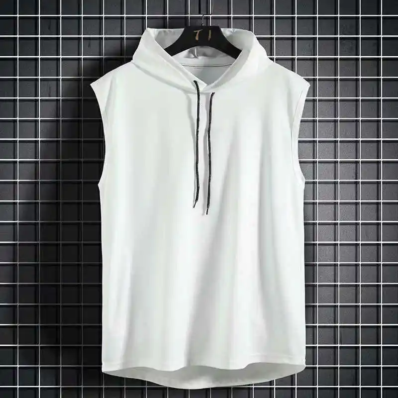 Men's Tank Tops Vest Sleeveless Tees For Male Hooded Tops Hip Hop Men Tank Top