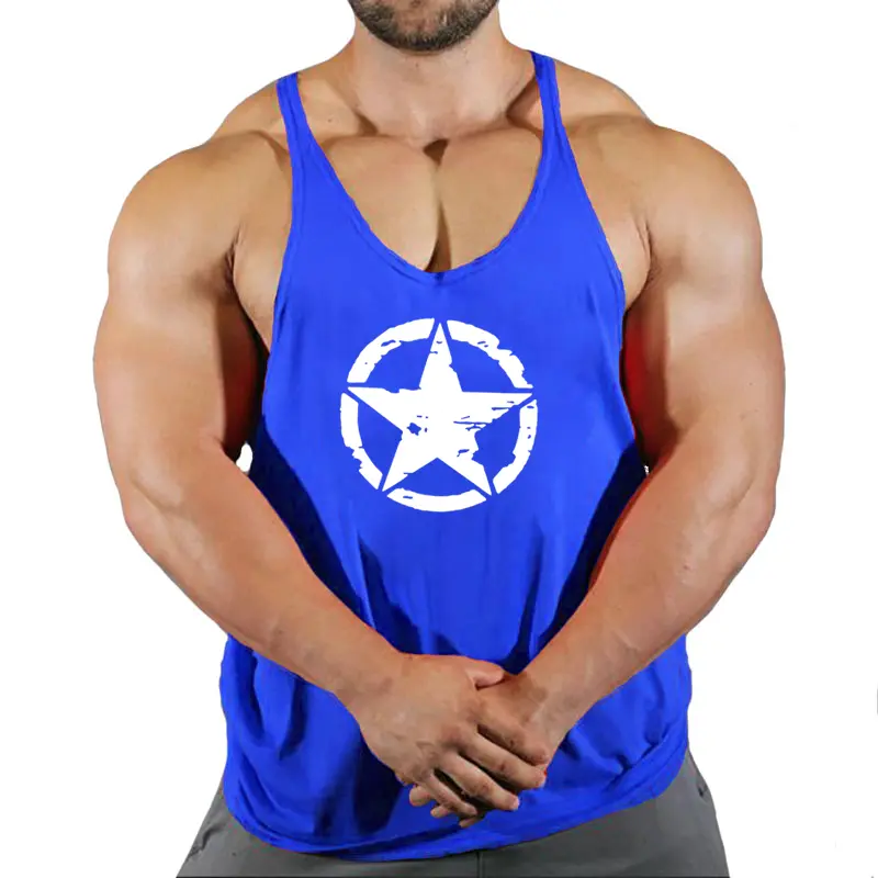 Bodybuilding Stringer Tank Top Cotton Gym Sleeveless Men Fitness Vest Singlet Sportswear Workout Tanktop