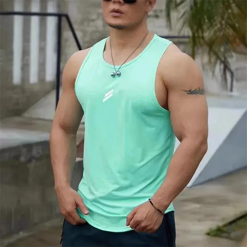 Men's Tank Top Casual Round Neck Fitness Tops Slee...