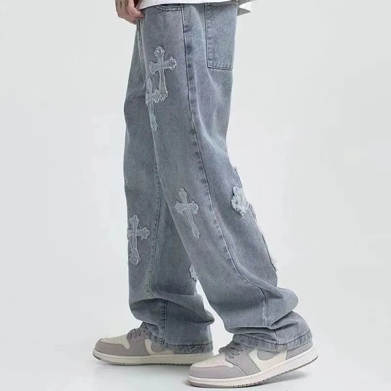 Men's Jeans Hip Hop Low Rise Baggy Denim Pants