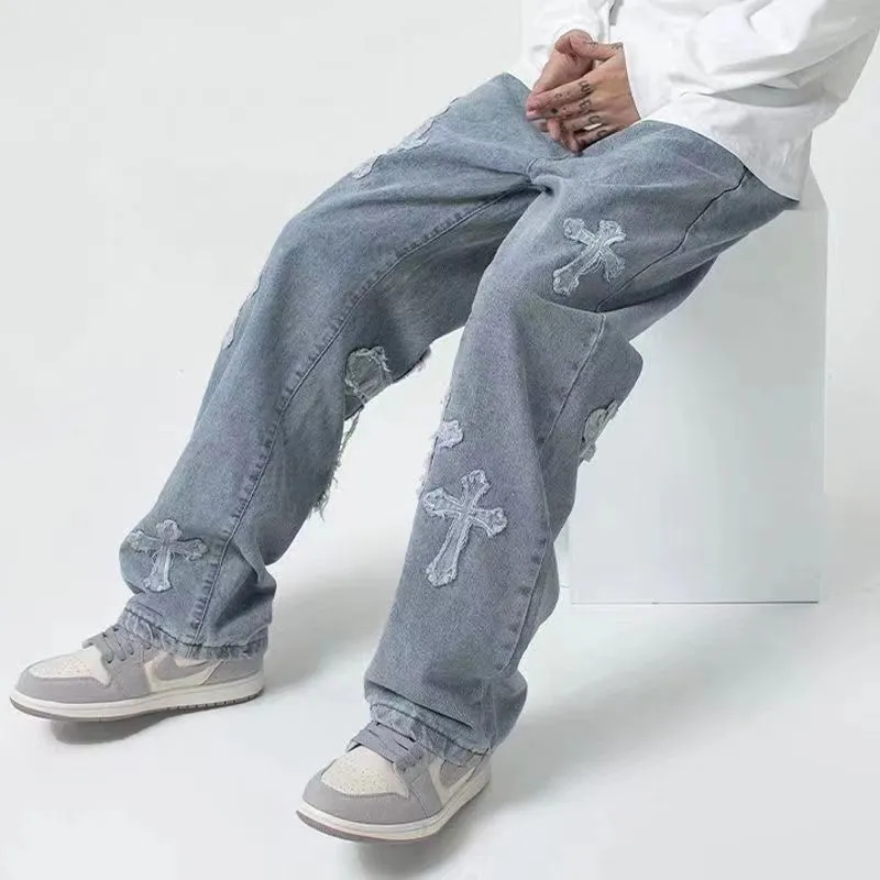 Men's Jeans Hip Hop Low Rise Baggy Denim Pants