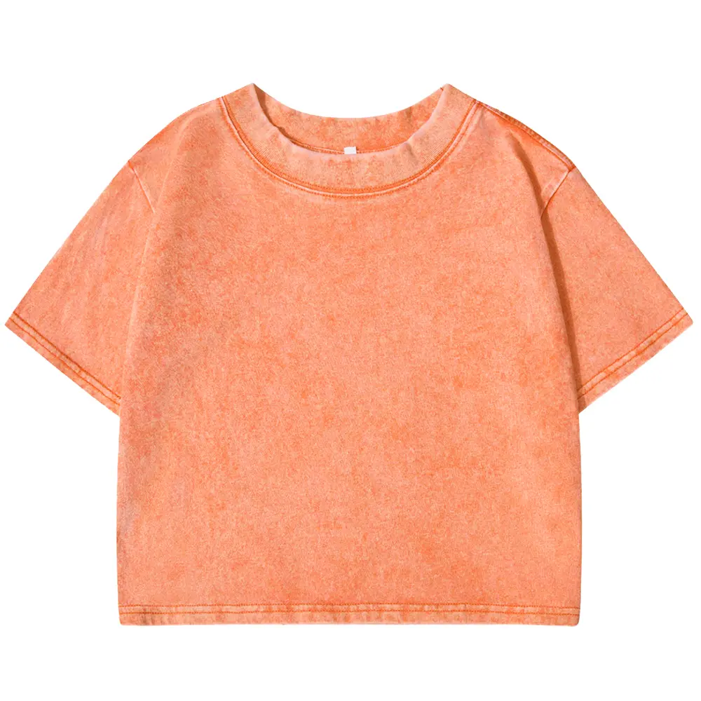 Washed Women's Fashion Streetwear Casual Short Sleeve Sport T-Shirt