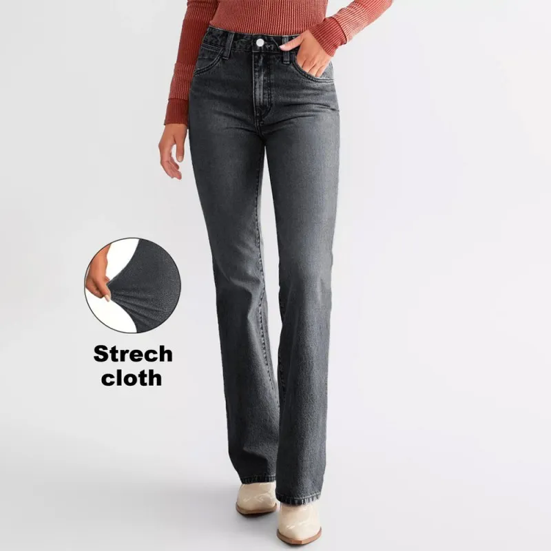 Women's High Waisted Flare Jeans Stretch Denim Sli...