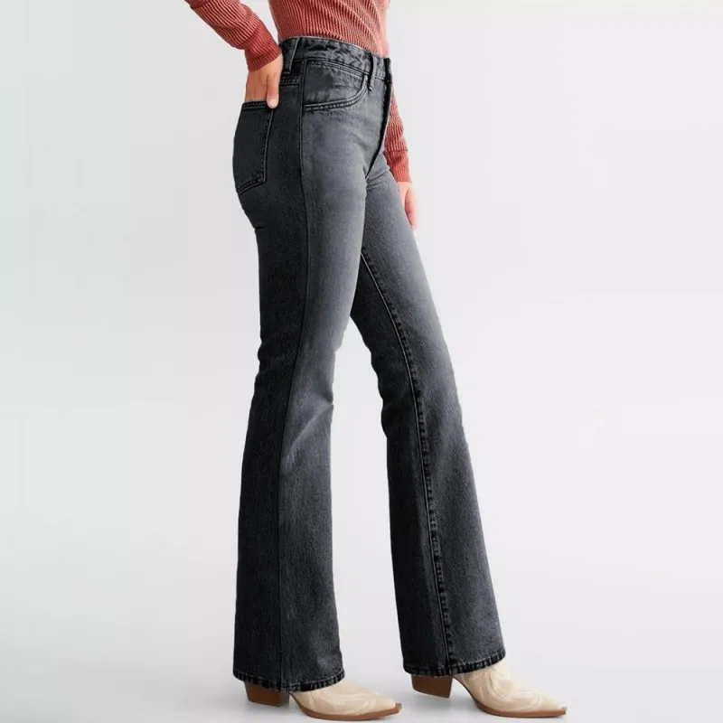 Women's High Waisted Flare Jeans Stretch Denim Slim Fit Bootcut Pants
