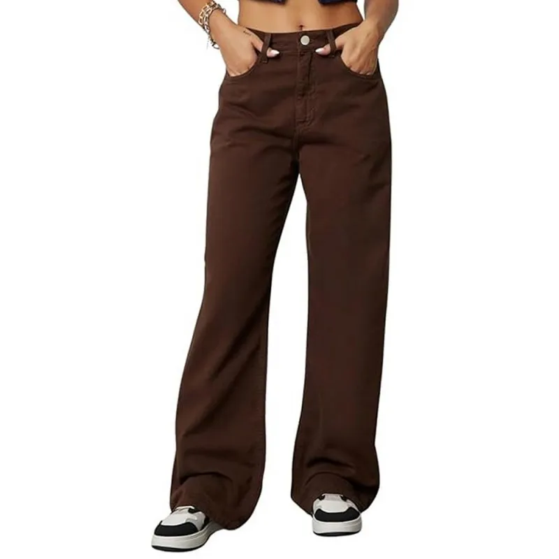Women Wide Leg Jeans High Waisted Retro Loose Fit ...