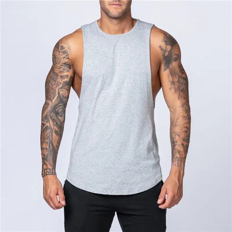 Men Cotton Sleeveless Shirt Casual Gym Tank Top Quick Dry Fitness