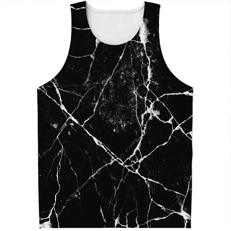 Marble Pattern Tank Top For Men Casual Sleeveless ...