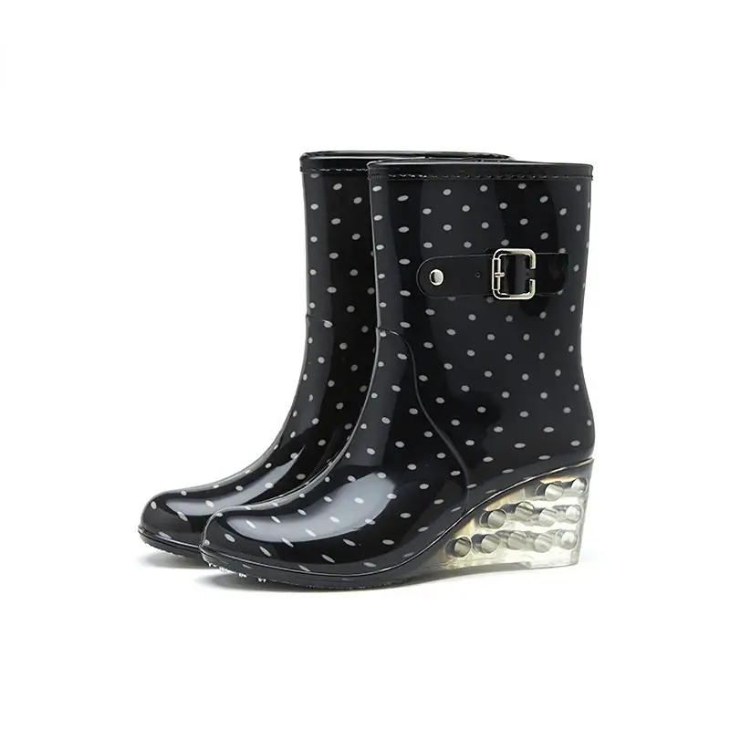 Women's High Heel Fashion Rain Boots Anti-Slip Slo...