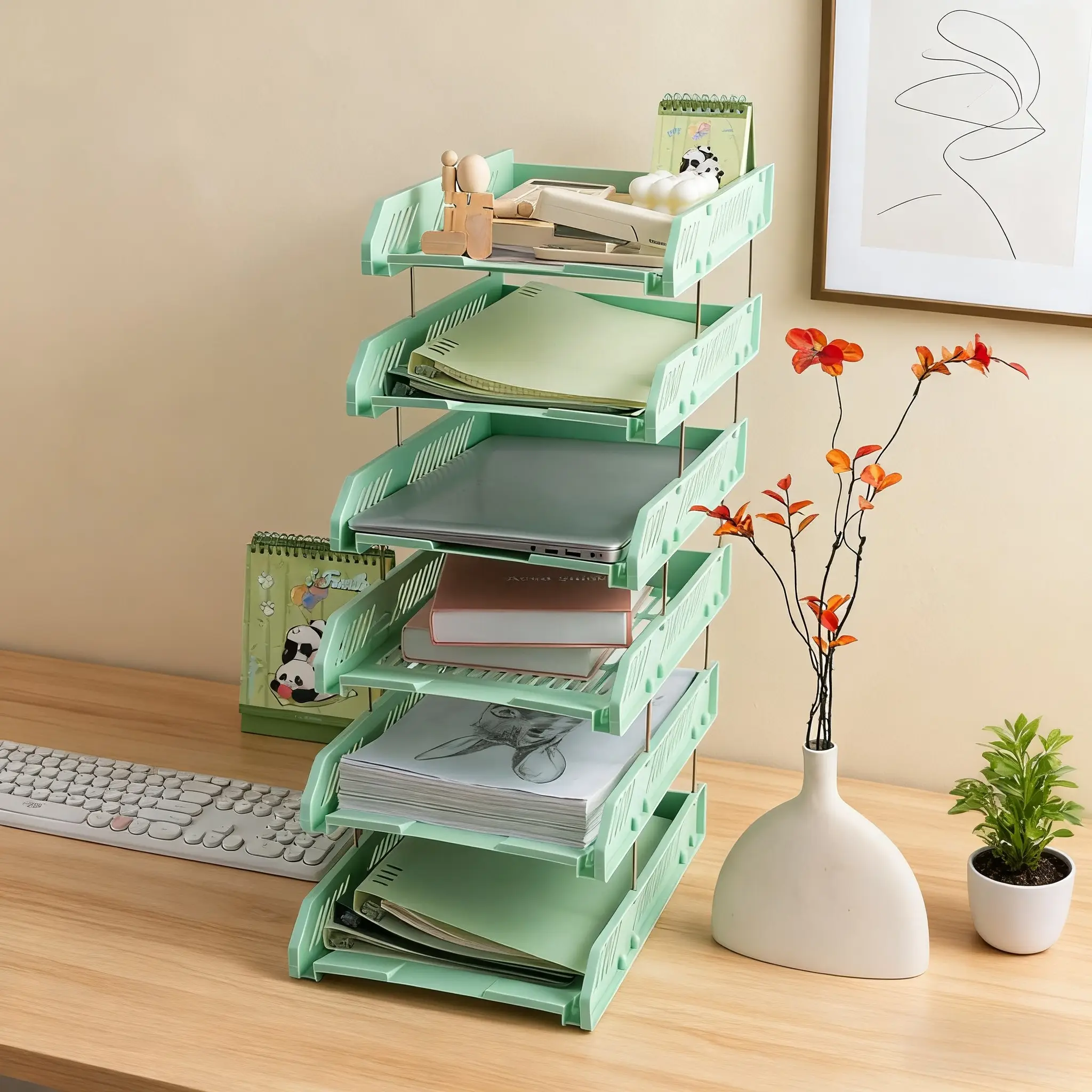 Office File Rack Document Frame File Basket Folder Storage BoxStorage Tray Book Stand