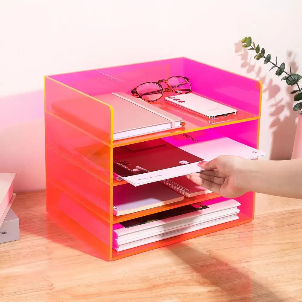 Letter Tray Stackable Paper Organizer for Office Document Storage