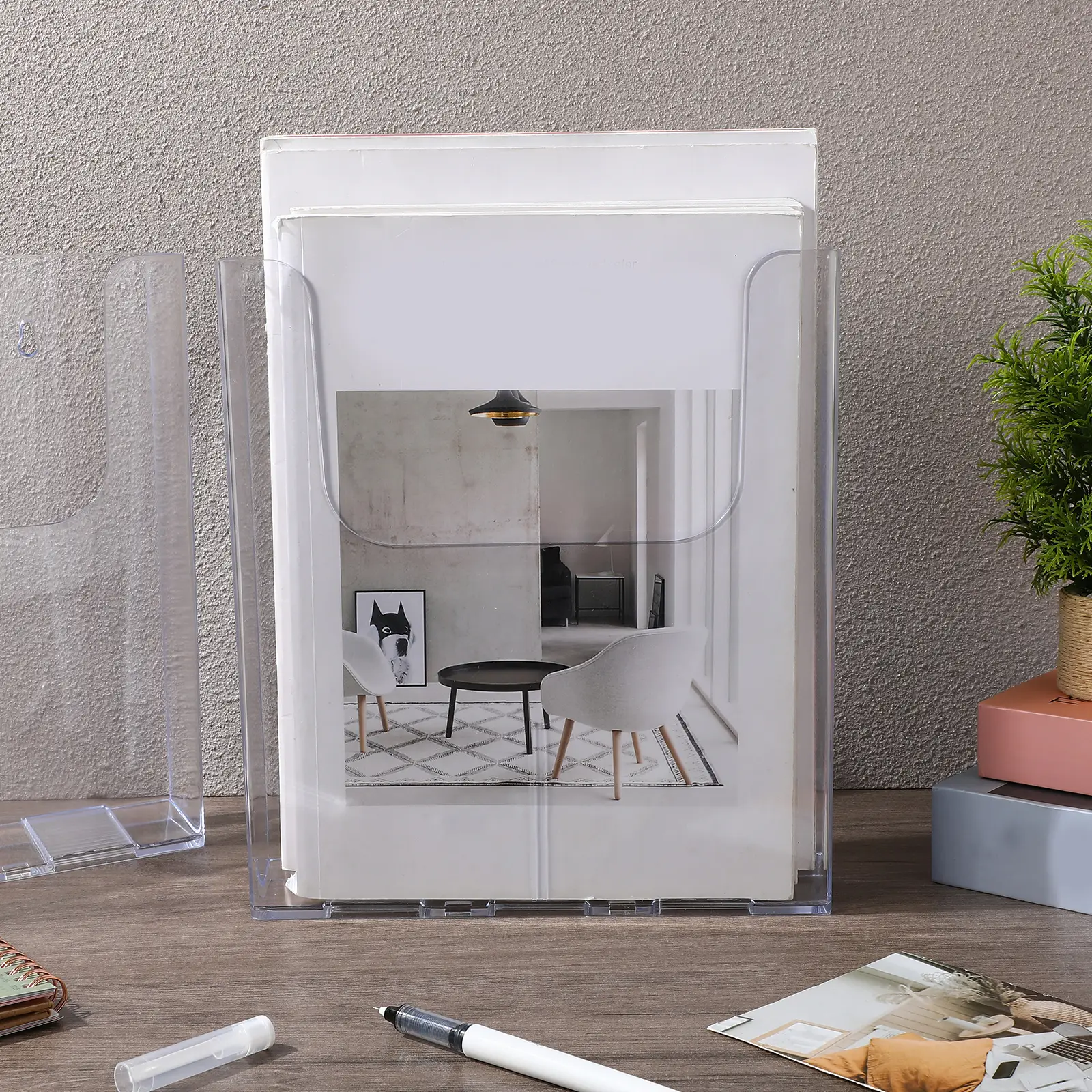 Two Wall-Mounted File Racks Suitable For Offices Shopping Malls Hotelsand Other Locations