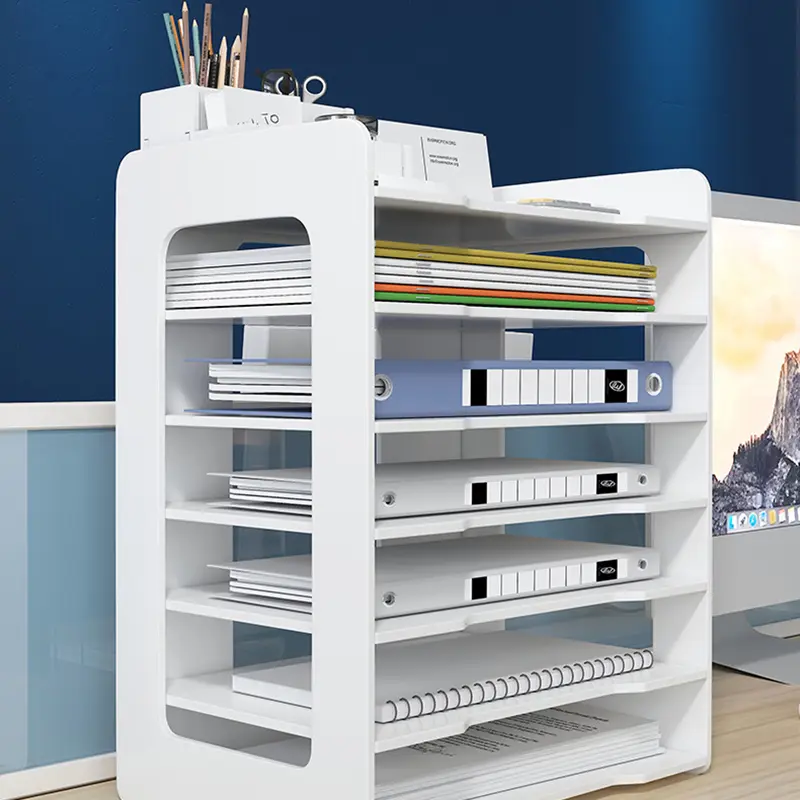 Desktop File Storage Rack Office Folder Storage Box Desk File Organizer Shelf