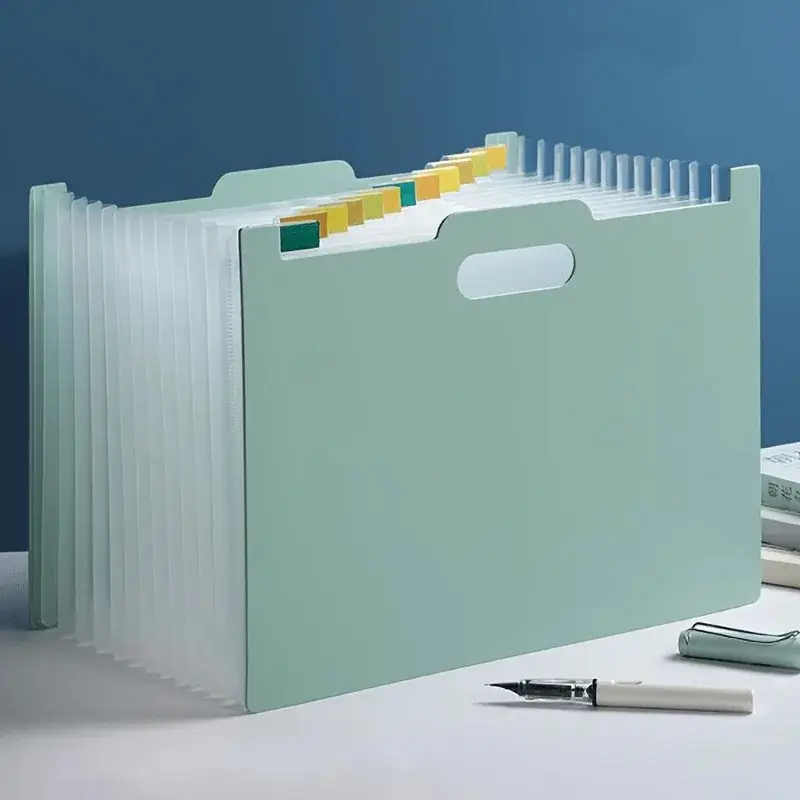 File Organizer Foldable Desktop Storage Box with Multiple Pockets & Labels Durable
