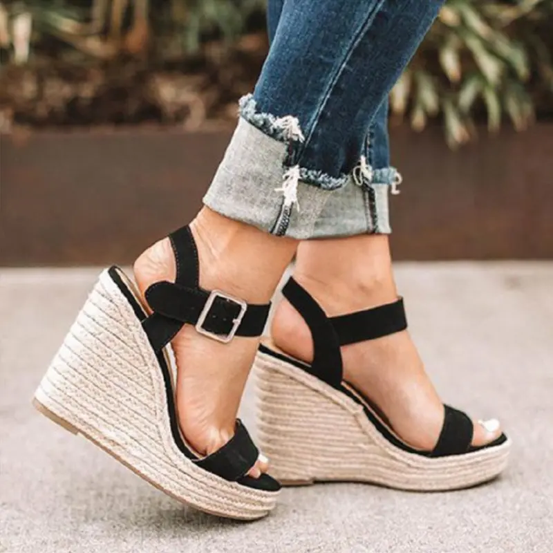 Women Leisure Wedge Heel Sandals Platform Wedges H...