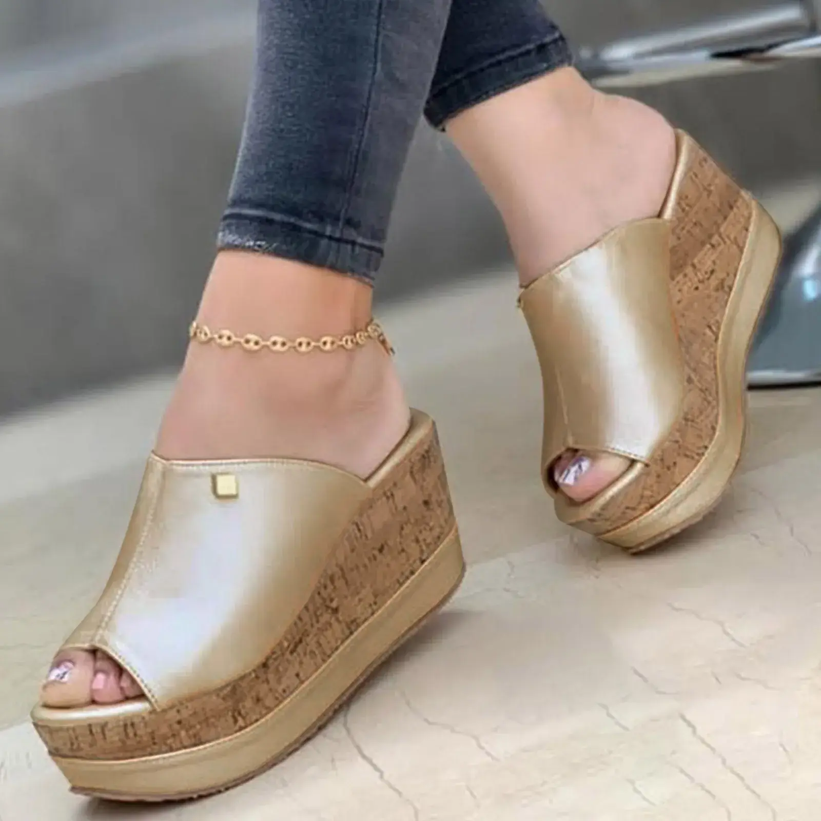 Sandals For Ladies Shoes Fashion Wedge Platform El...