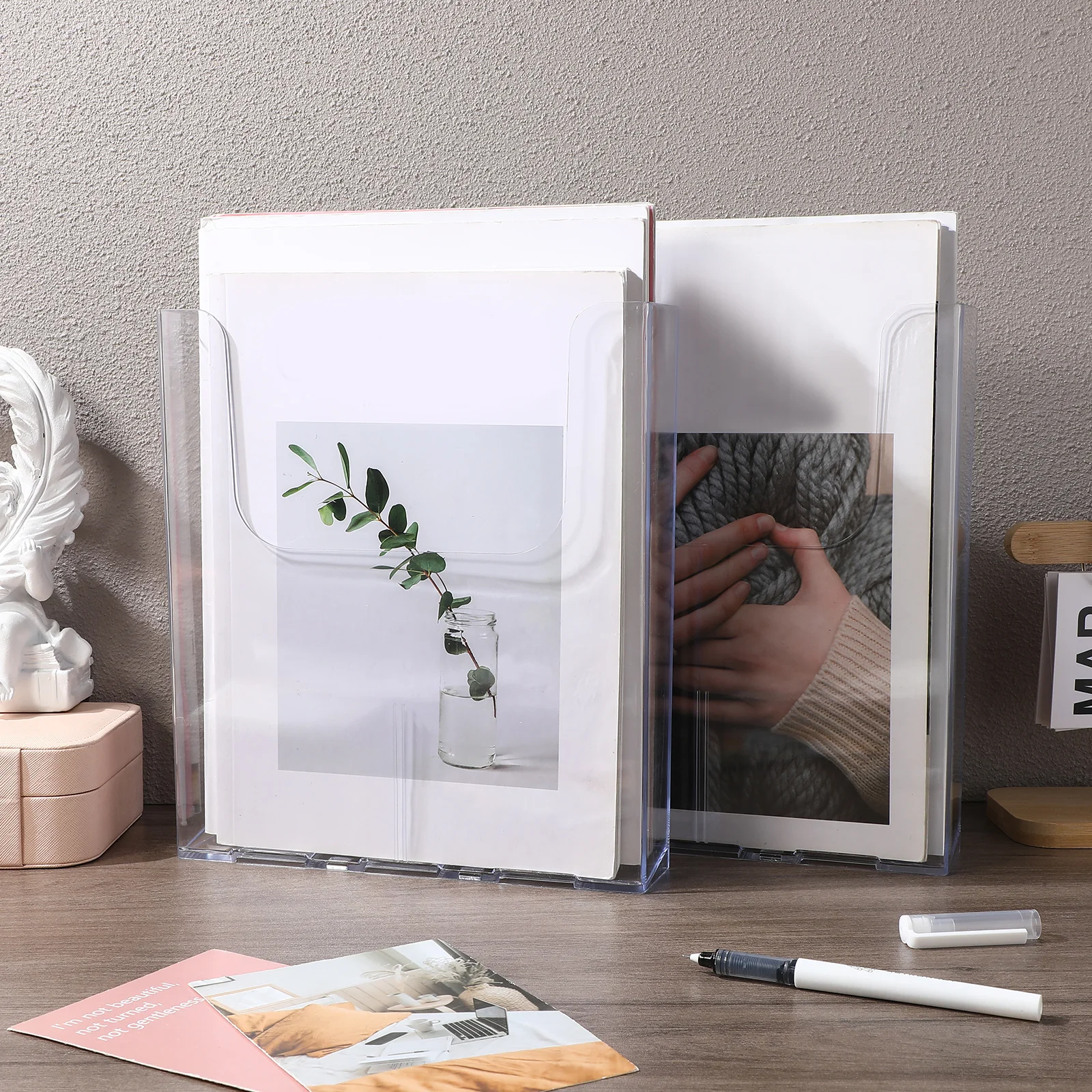 Two Wall-Mounted File Racks Suitable For Offices Shopping Malls Hotelsand Other Locations